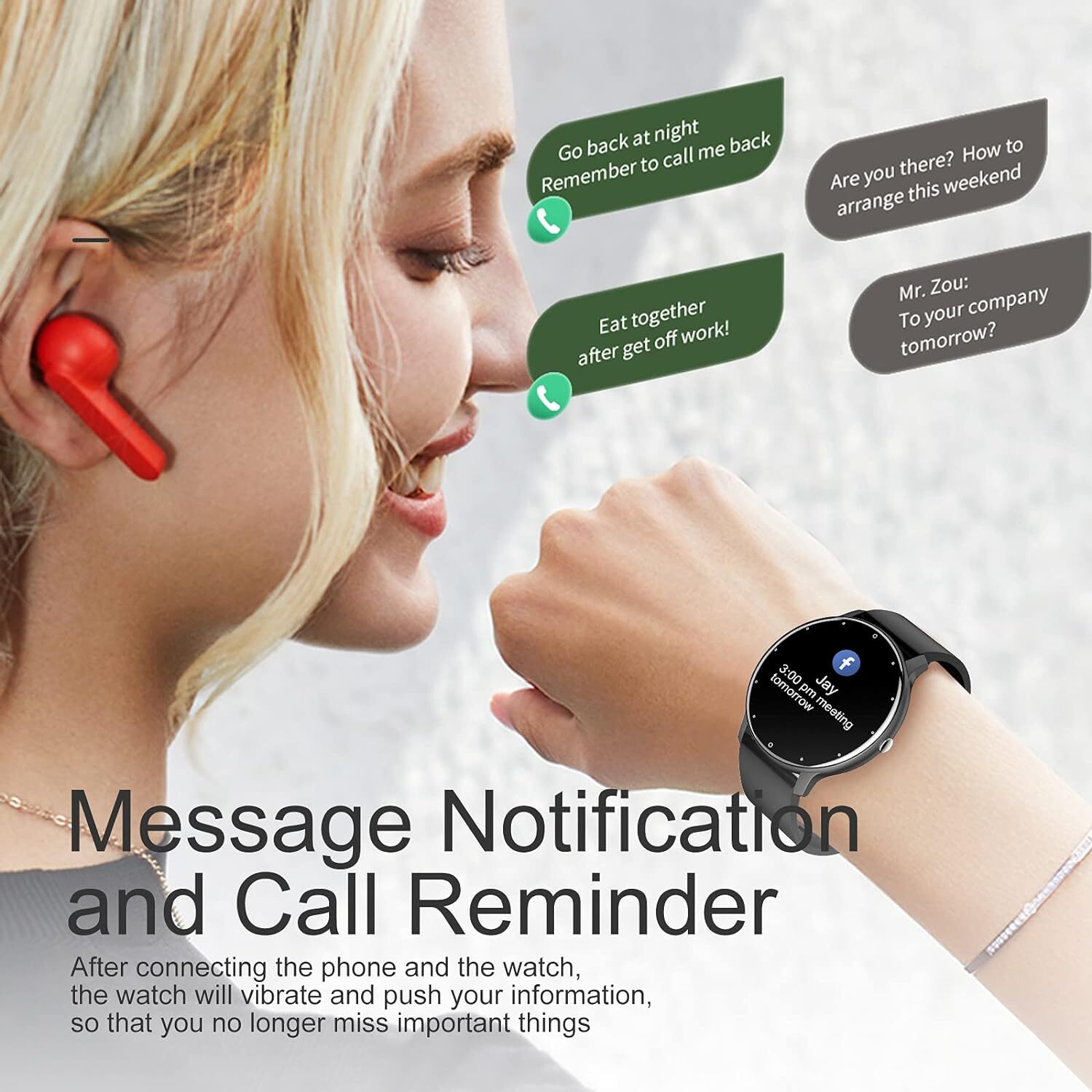 Fitness Gym Activity Tracker HD Touch Screen Smartwatch for Nokia G50