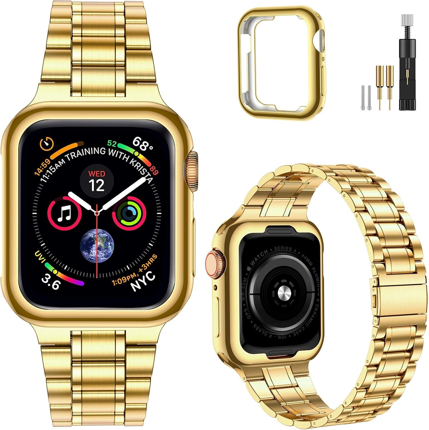 Solid Stainless Steel Strap Compatible with Apple Watch 38mm Series 3/2/1