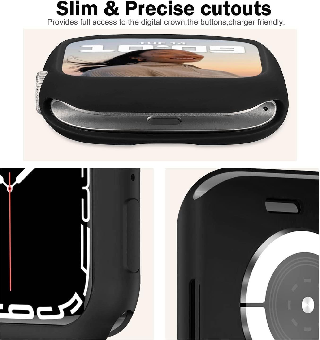 Soft Flexible TPU Bumper Case for Apple Watch Series 11/10 46mm [NO Front Screen