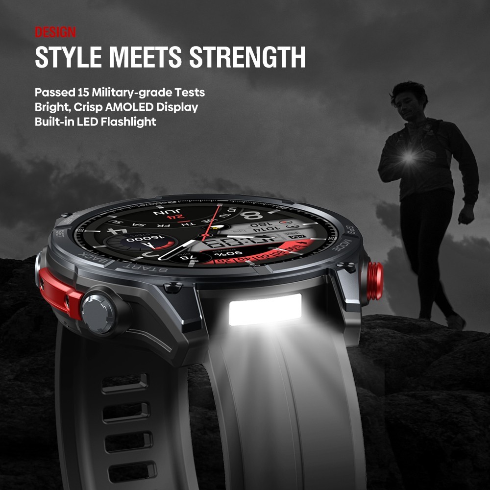 Zeblaze Stratos 4 GPS Smart Watch 1.43 AMOLED Display Compass Barometric Sport