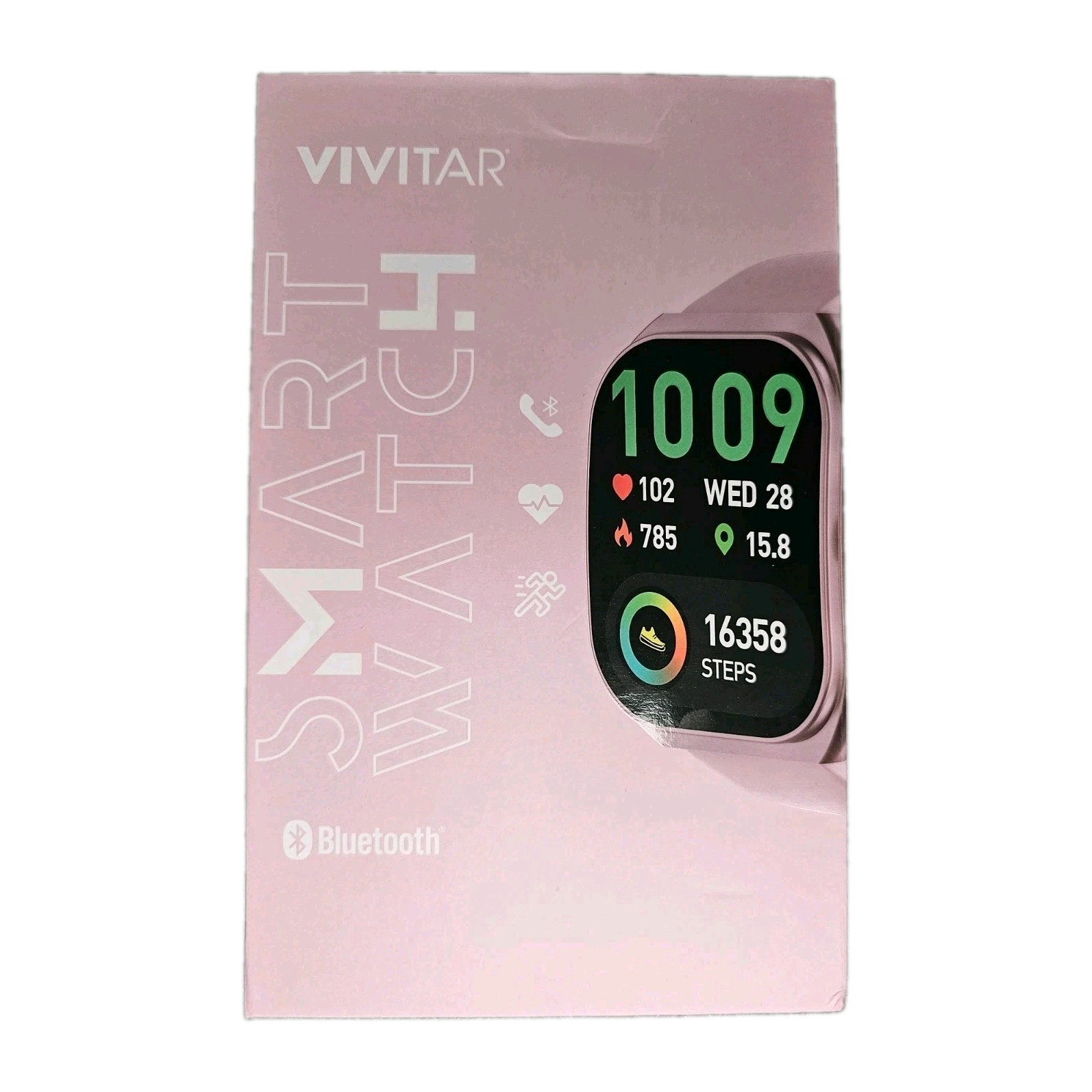 Vivitar Smart Watch SMRTW50 Pink Bluetooth Calling, IP68 Waterproof, Heart Care