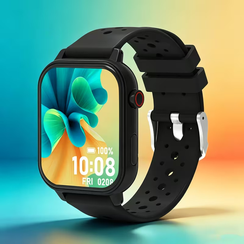 Smart Watch – Android or Apple Compatable – Pink-Black-Purple – Silicone Band