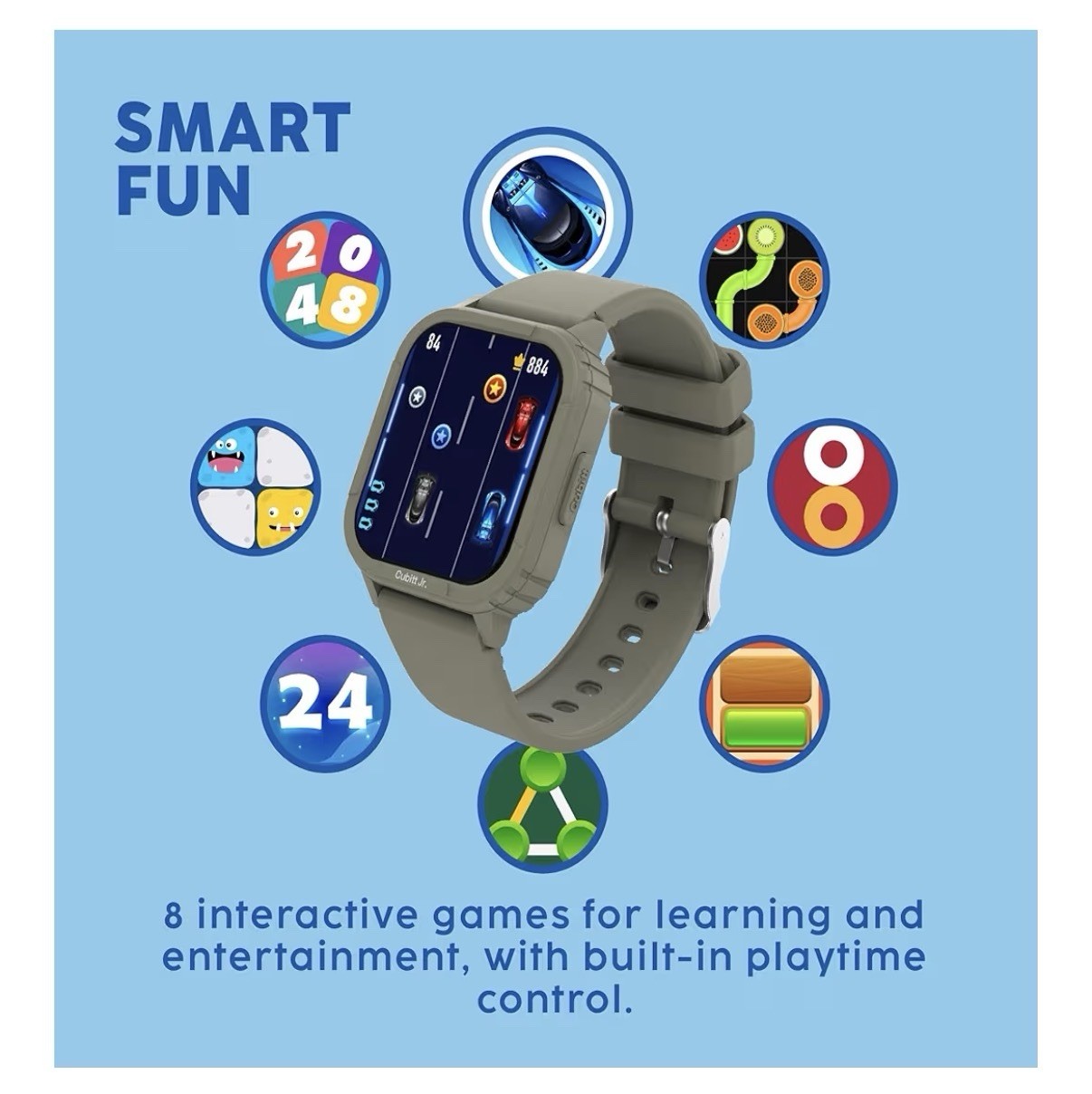 Cubitt Jr Smart Watch for Kids & Teens: Games, Step Counter, Sleep