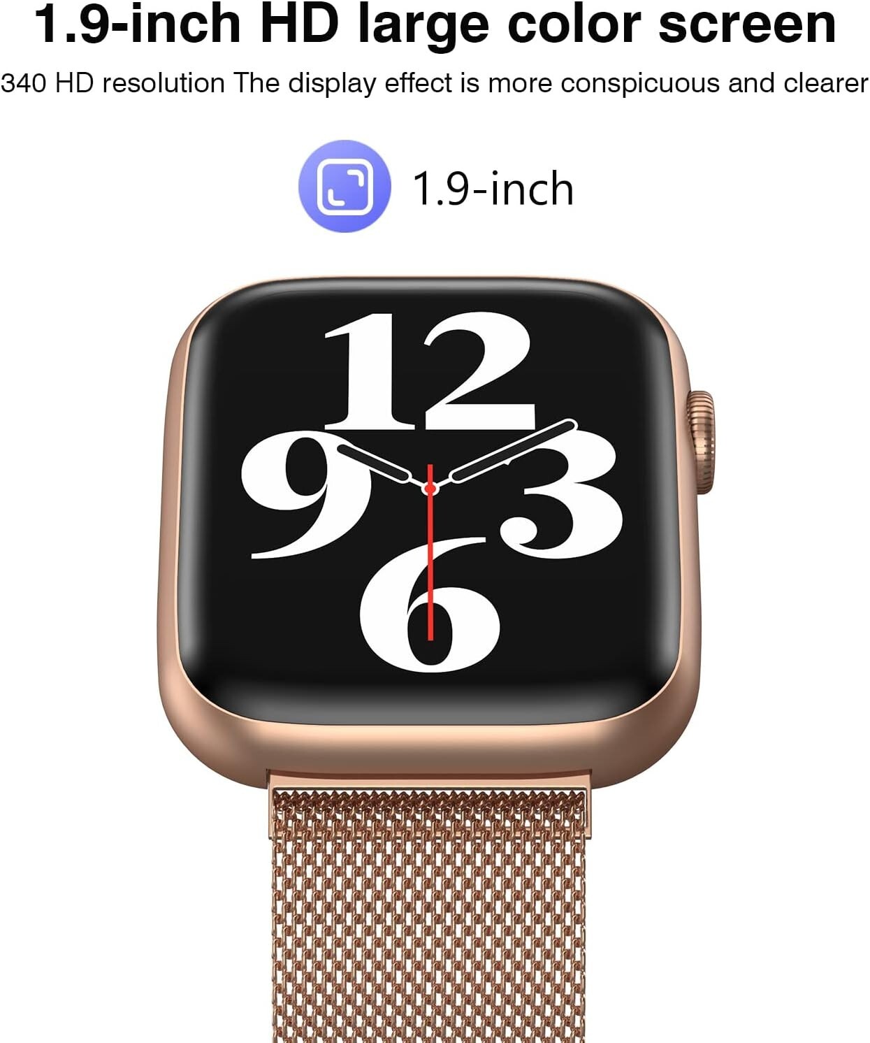 EarlySincere Smart Watch Women’s 1.9” HD Full Touch Screen Fitness Tracker