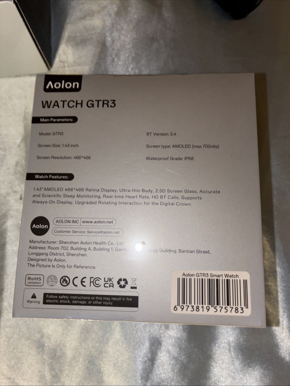 Aolon Smart Watch 1.43 Inch Screen