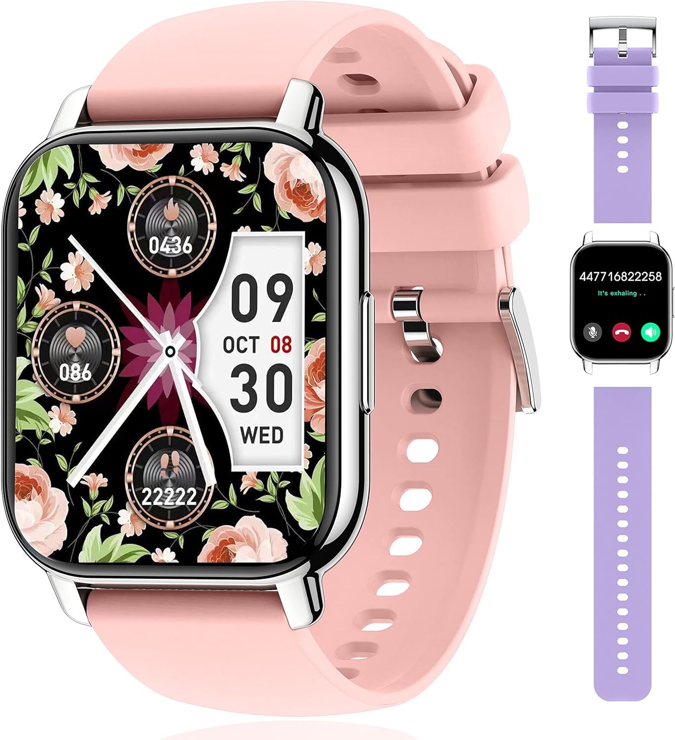 Smart Watch Calls/AI Voice Blood Pressure Heart Rate Fitness for Galaxy Phones
