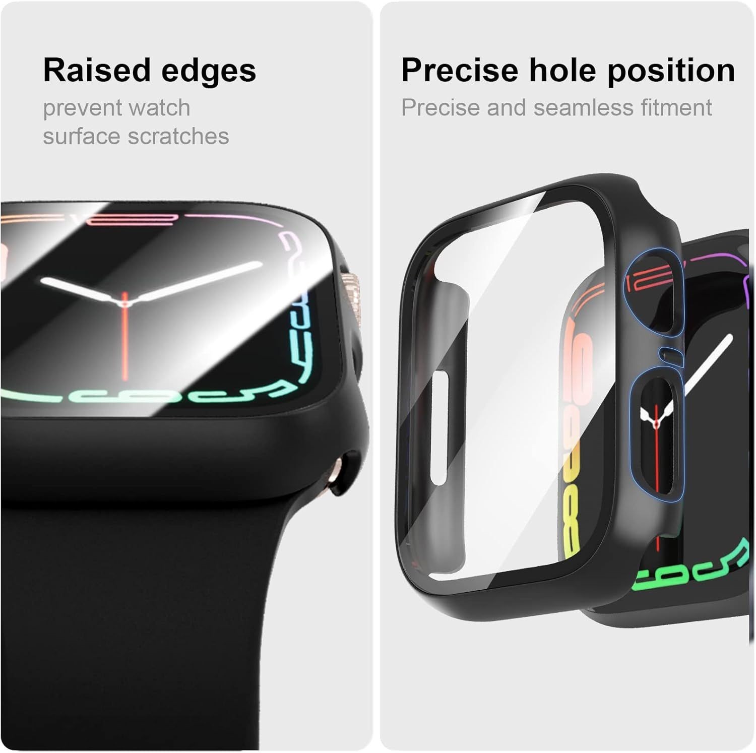 6-Pack Tempered Glass Screen Protector Case for Apple Watch 41mm, Ultra-Thin
