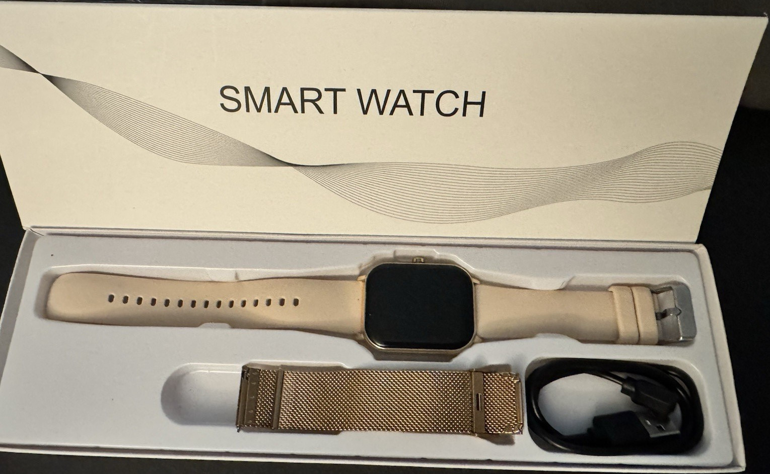 G39 39mm Smart Watch Rose Gold & Pink Silicone Band Bluetooth Unlocked.