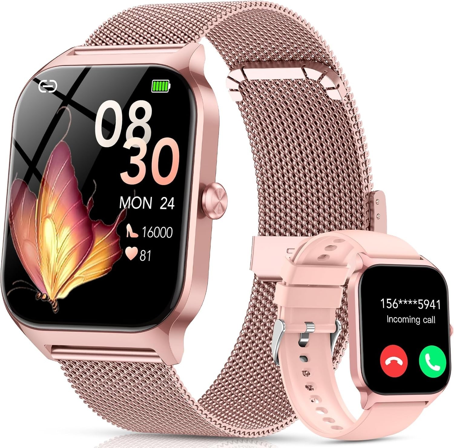 Elegant 1.85″ HD Smart Watch for Women – Fitness Tracker & AI Voice Control