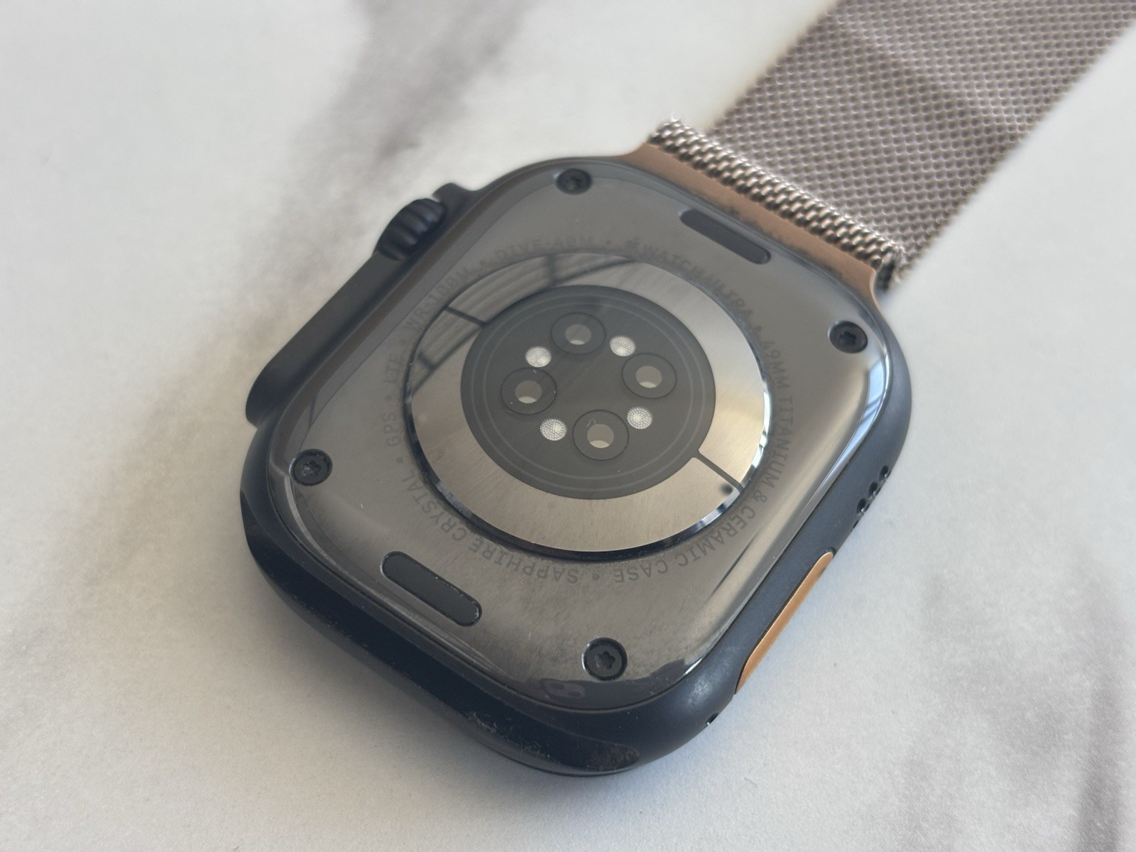 Unlocked Apple Watch Ultra 2 49MM Black Titanium Gold Band *Excellent*