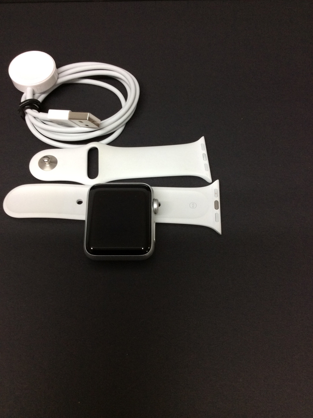 Apple Watch Series 3 GPS with White Sport Band 38mm Silver Model MTEY2LL/A