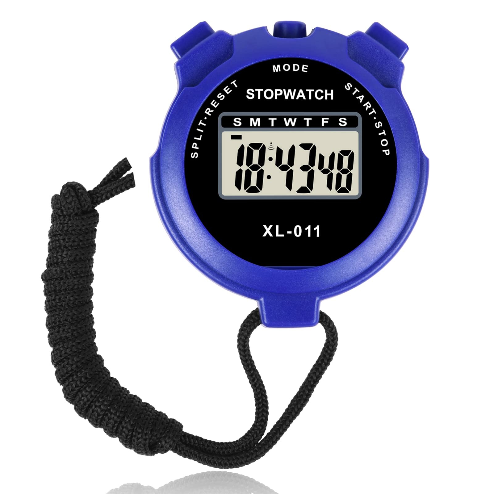 Digital Stopwatch Single Lap Split 12/24 Hour Clock for Coaches Swimming Running