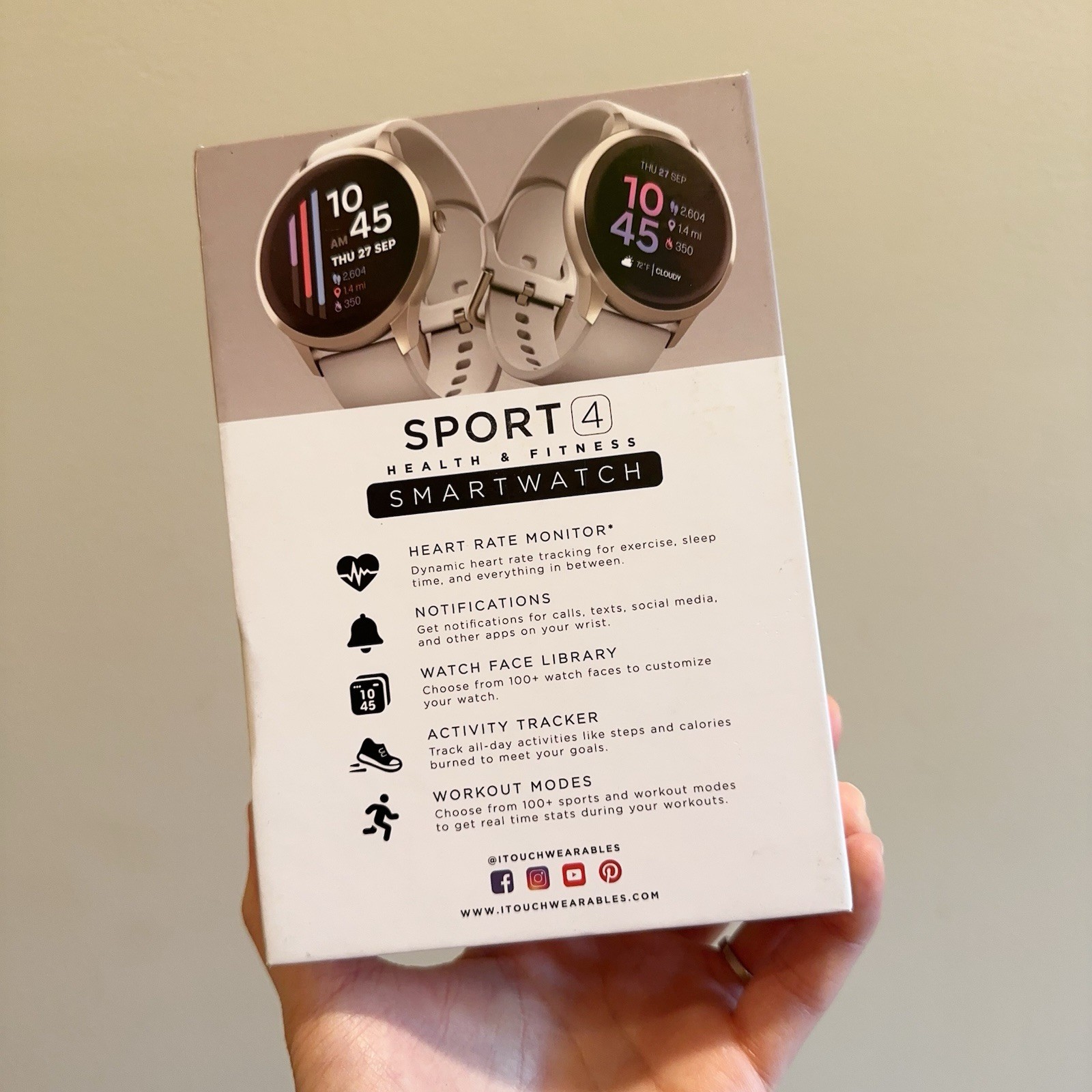 iTouch Sport 4 Smartwatch Fitness Heart Rate,Custom Face, 100+ Sports TP4R01-TM1