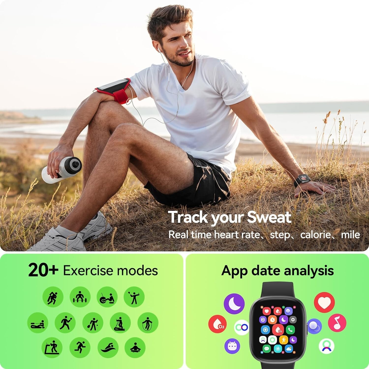 Smart Watch for Men Women(Answer/Make Call), 1.83” HD 1.38oz Activity Fitness T