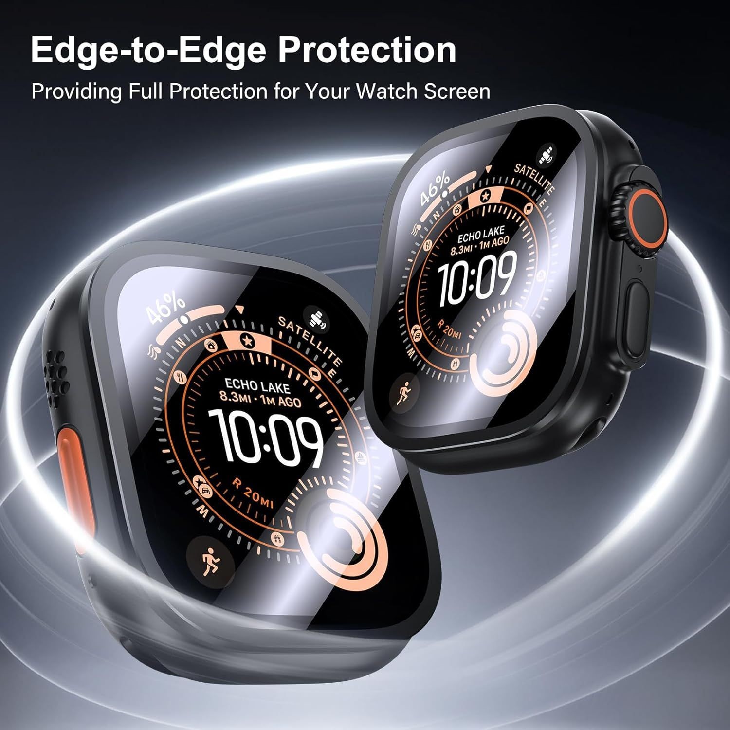 2 Pack of Clear Film Screen Protectors for Apple Watch Ultra 49mm 9H+ Glass