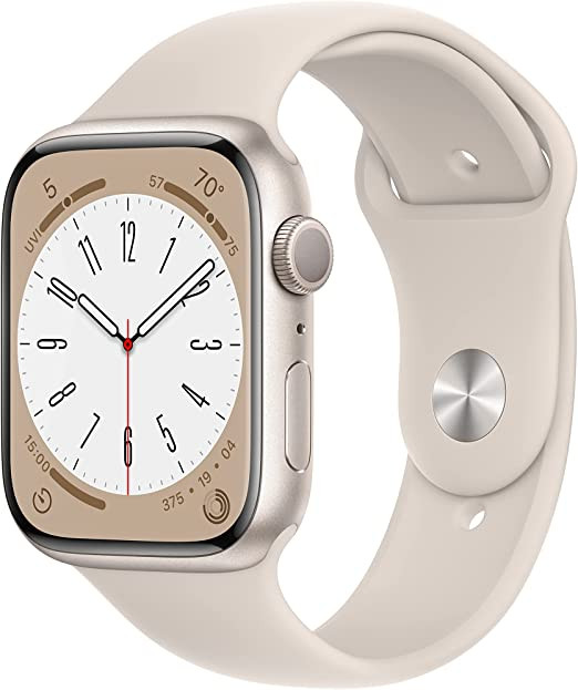 Apple Watch Series 8 45mm GPS Starlight Case Starlight Band MNUP3LL/A Good