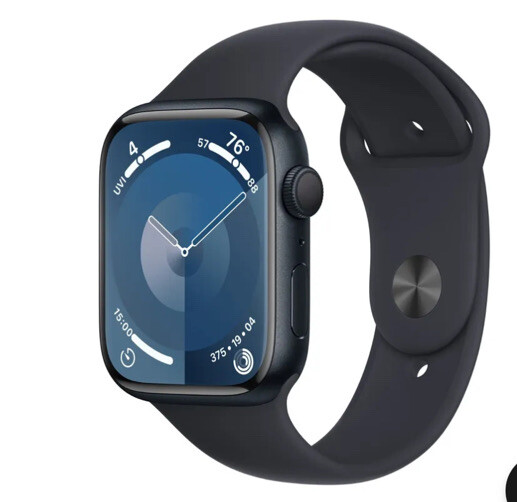 Apple Watch Series 9 41mm Aluminum Case with Sport Band – Midnight, S/M (GPS)…