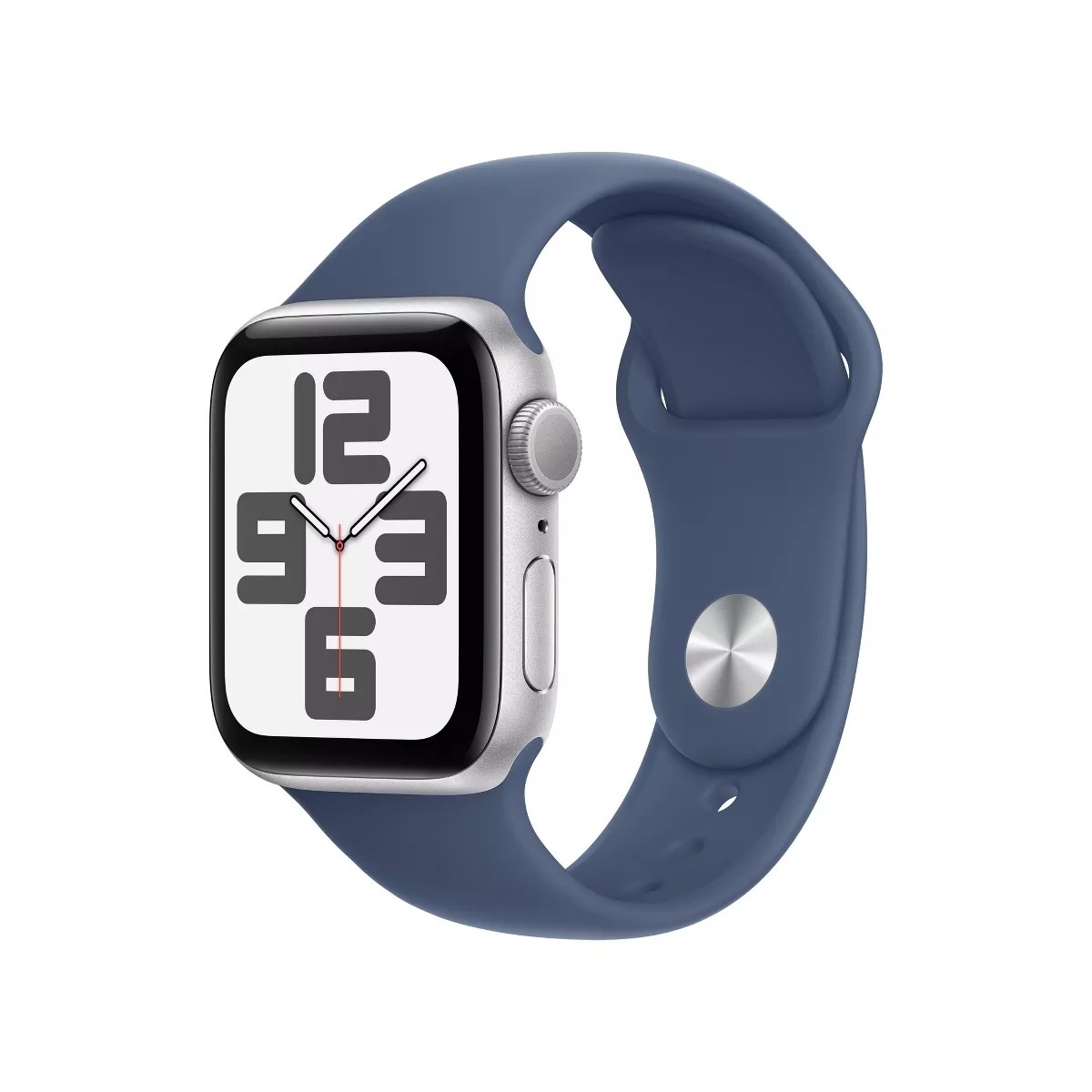 Apple Watch SE (2nd Gen) GPS 44mm Silver Aluminum Case Storm Blue Sport Band
