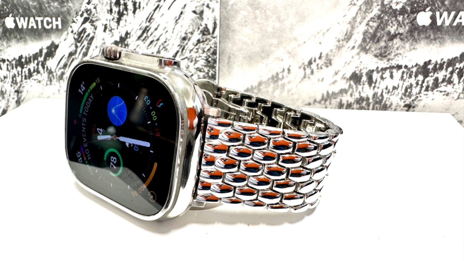 Apple Watch ULTRA 49mm Custom Diamond Polished Mirror Finish Beads Links Band