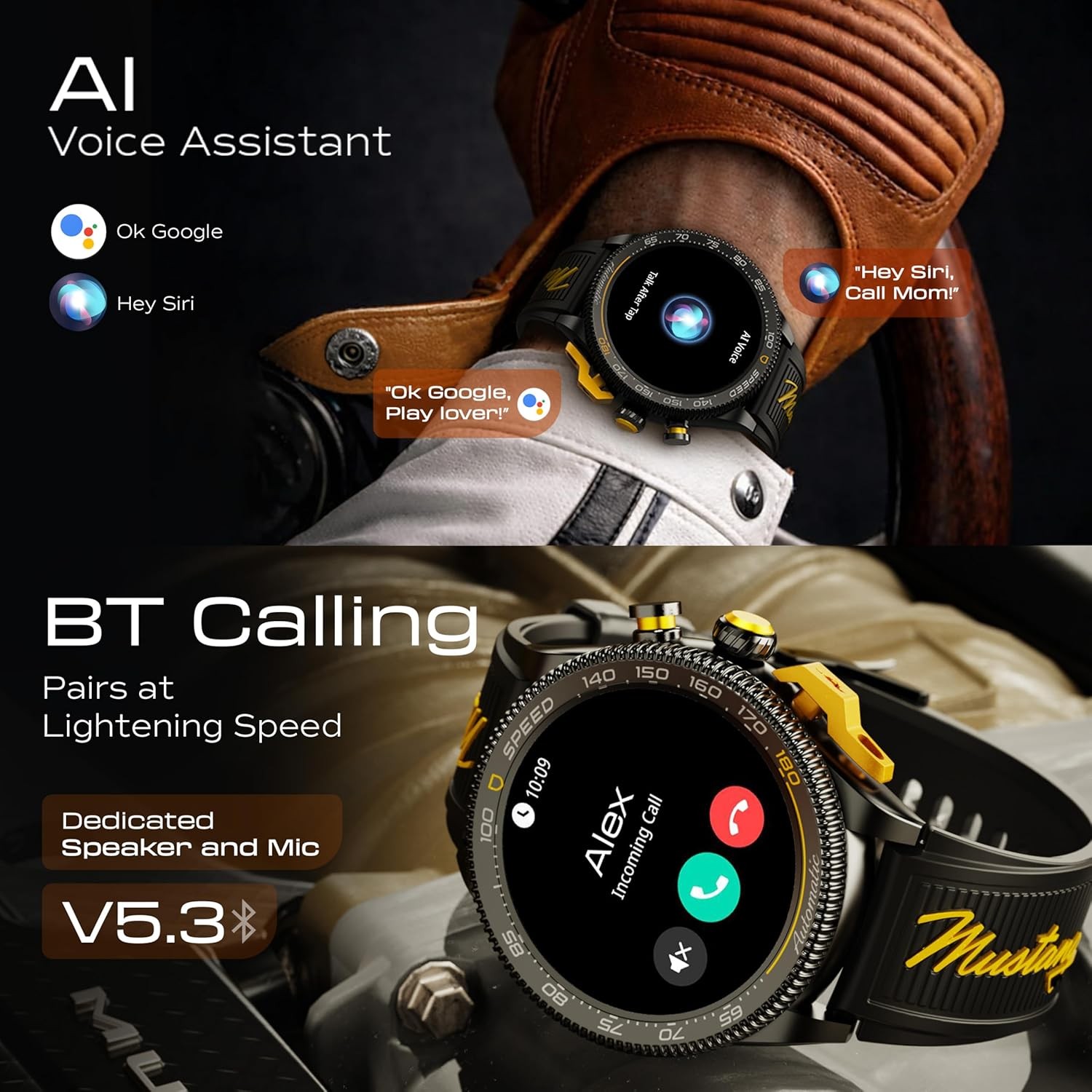 GOBOULT Newly Launched Mustang Stallion Smart Watch 1.43” AMOLED Display, Rotat