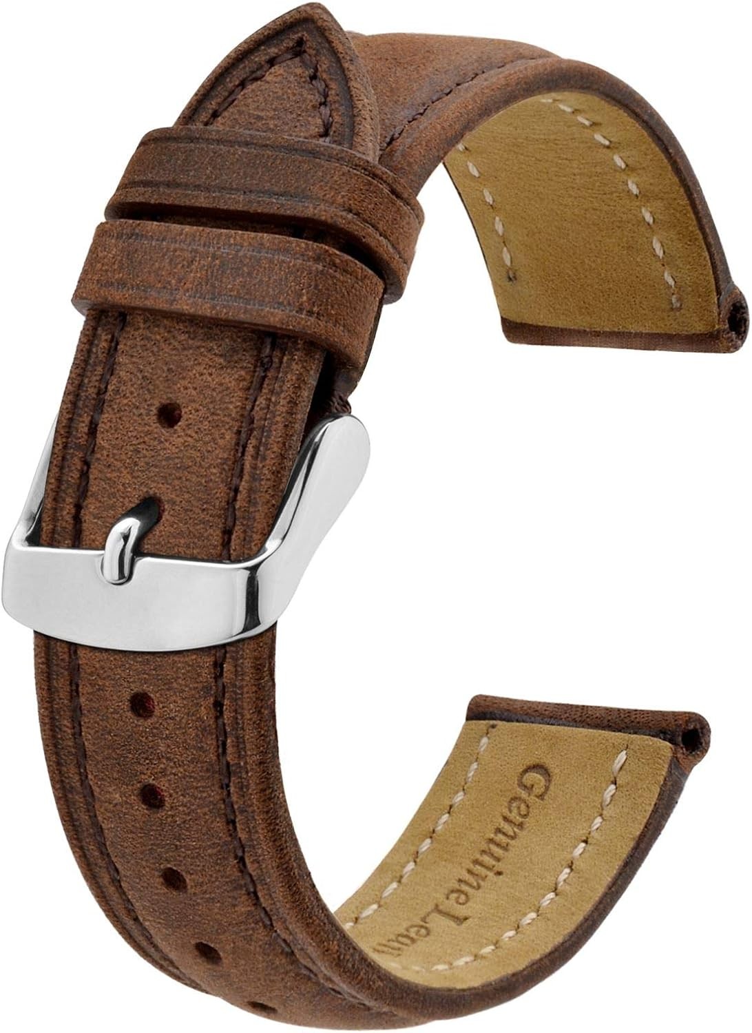Vintage Leather Strap Compatible with 14mm to 24mm Watches