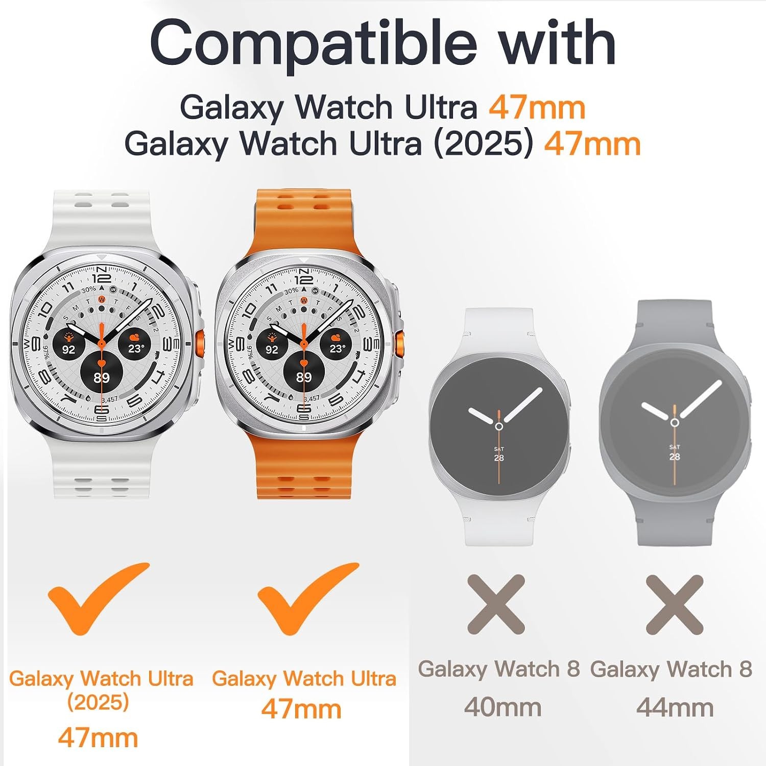 Case for Galaxy Watch Ultra 47mm with Screen Protector, Full Protection, Hard PC