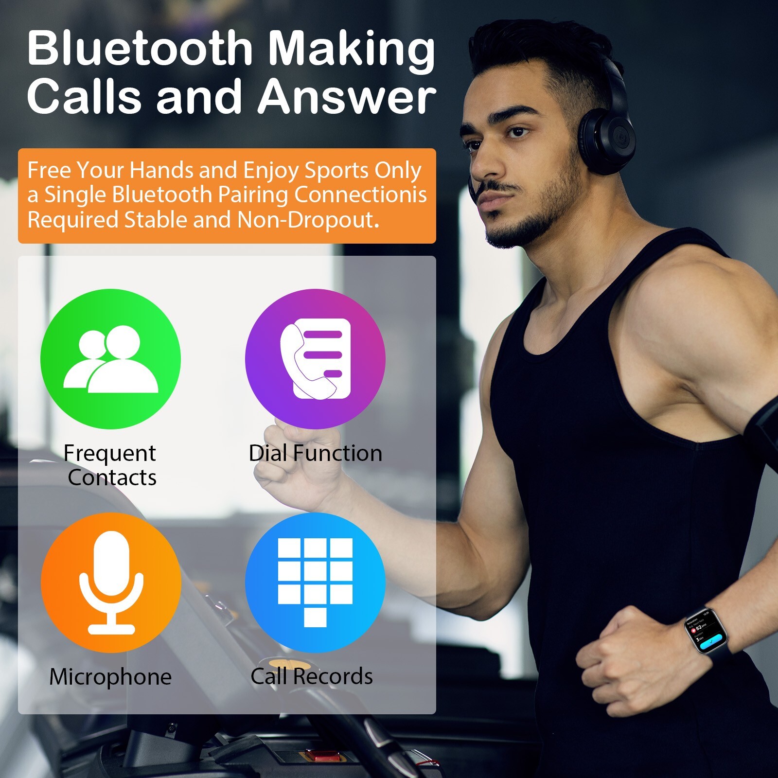 AUOSHI Smart Watch for Android & iPhone (Bluetooth Answer/Make Calls), 2.01 Inch