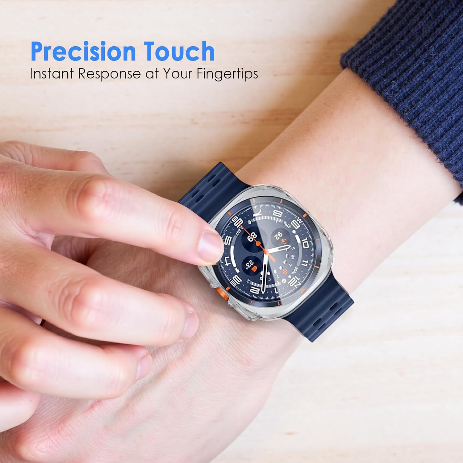 Samsung Galaxy Watch 8 Ultra 47mm Clear Case with Built-in Tempered Glass Protec