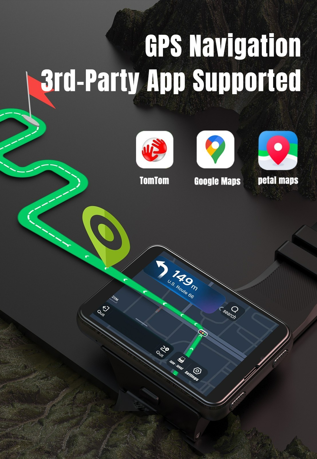 2.88in 4G Larger Screen Smart Watch Android 11 Dual Camera WIFI SIM Support