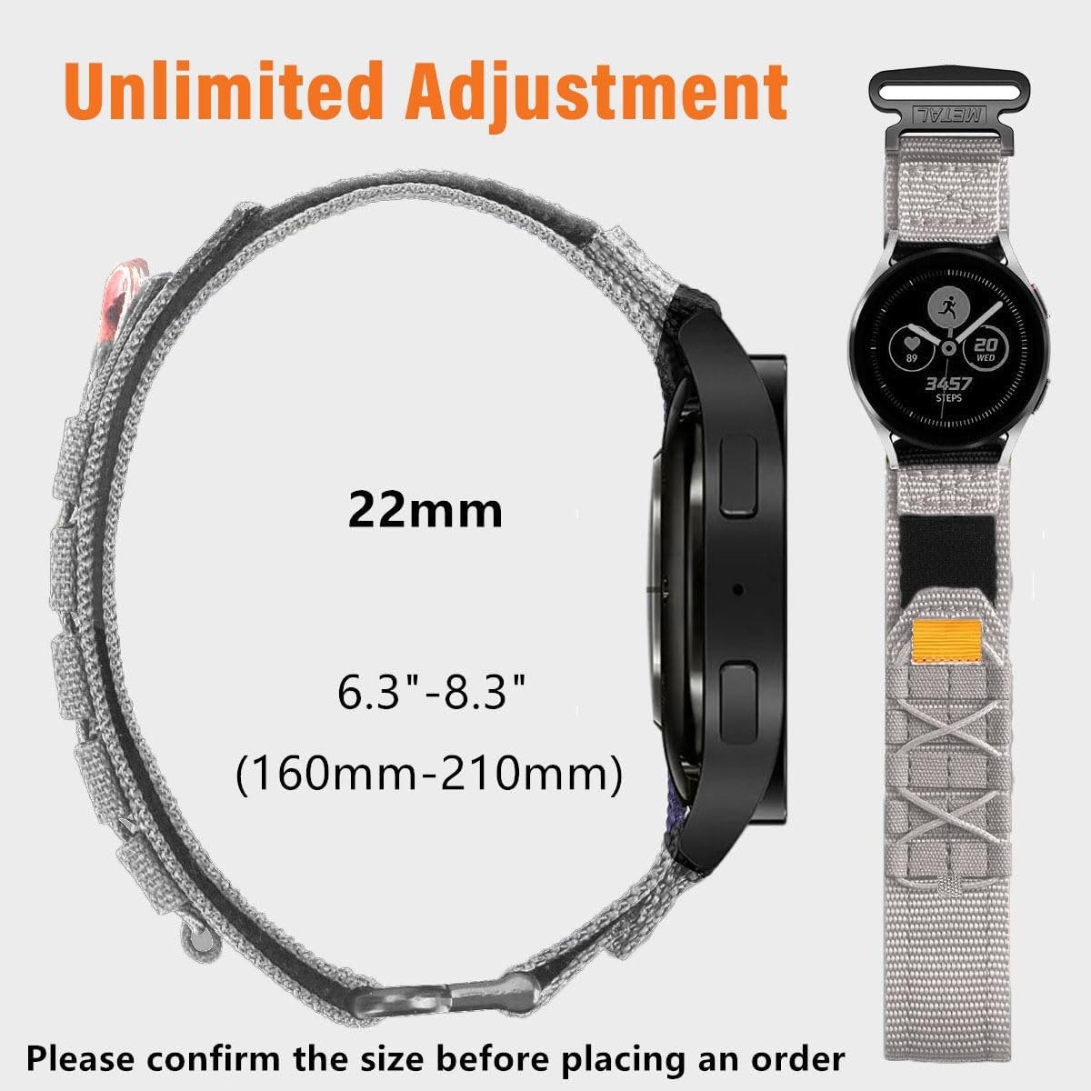 Rugged Nylon Sport Strap Compatible with 20mm 22mm Watches Quick Release