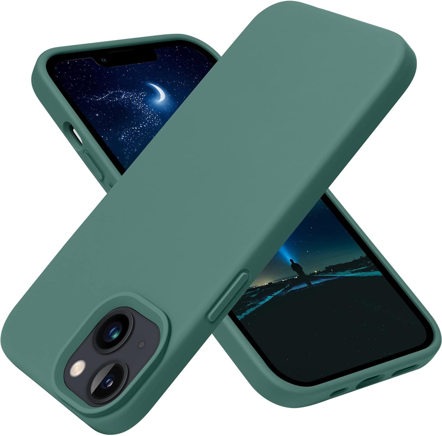 Silicone Case for iPhone 13 6.1 inch Shockproof Slim Thin Midnight Green