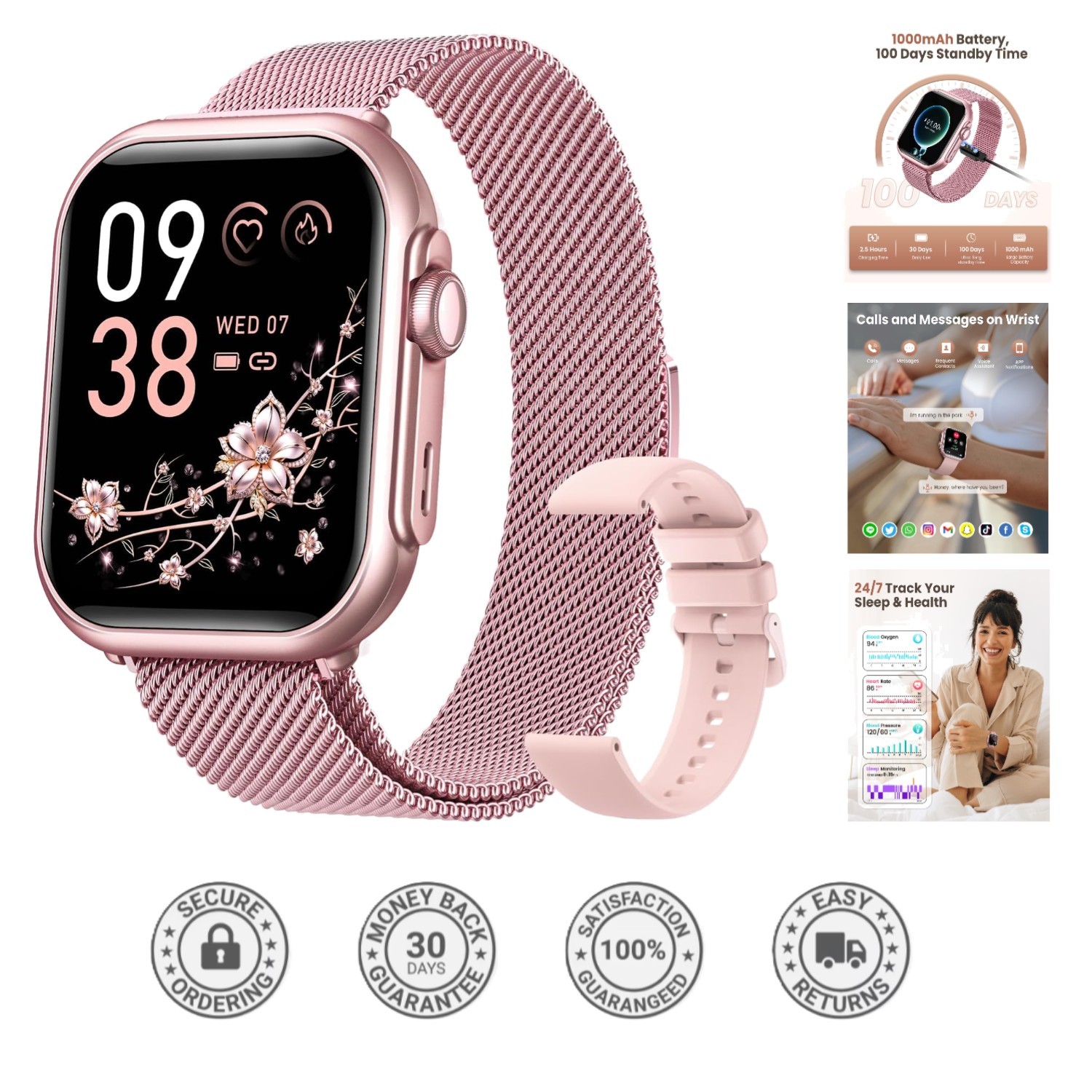 Chic 1.83″ HD Smart Watch for Women – Fitness Tracker & Health Monitor