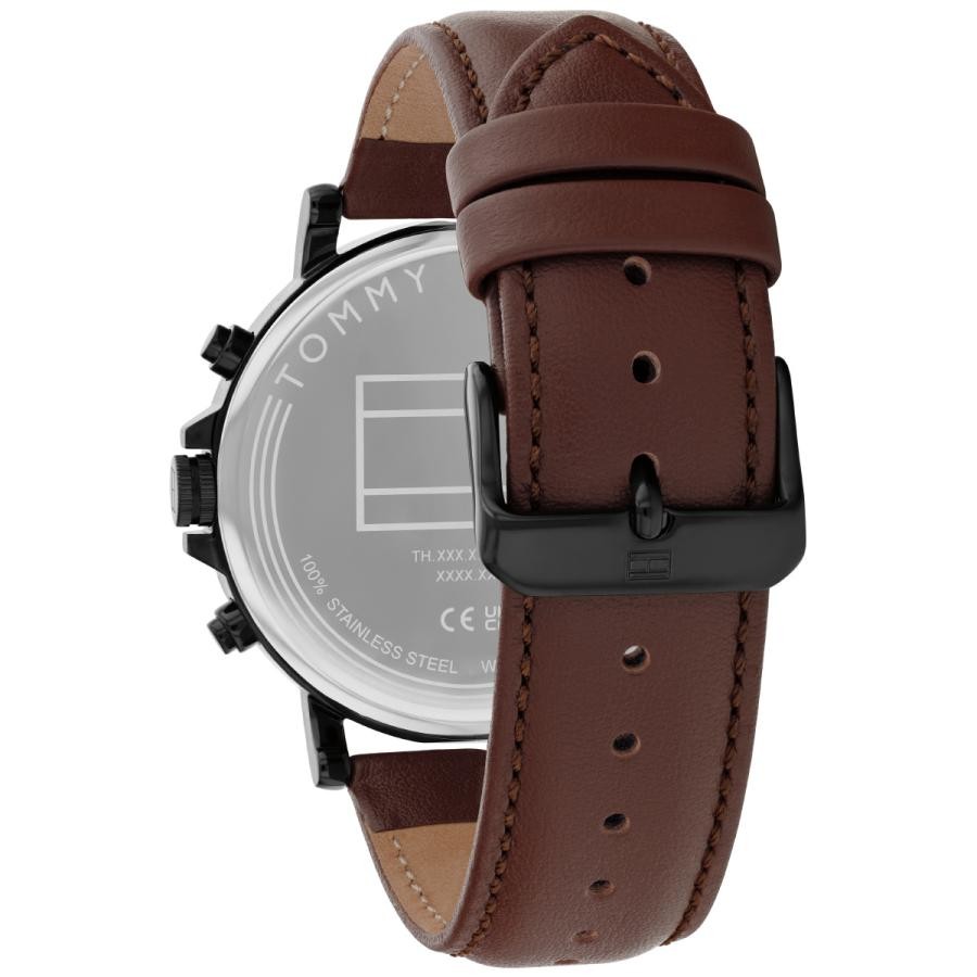 Tommy Hilfiger TYSON Men’s Watch 1710704 Black IP Multi-Function Leather
