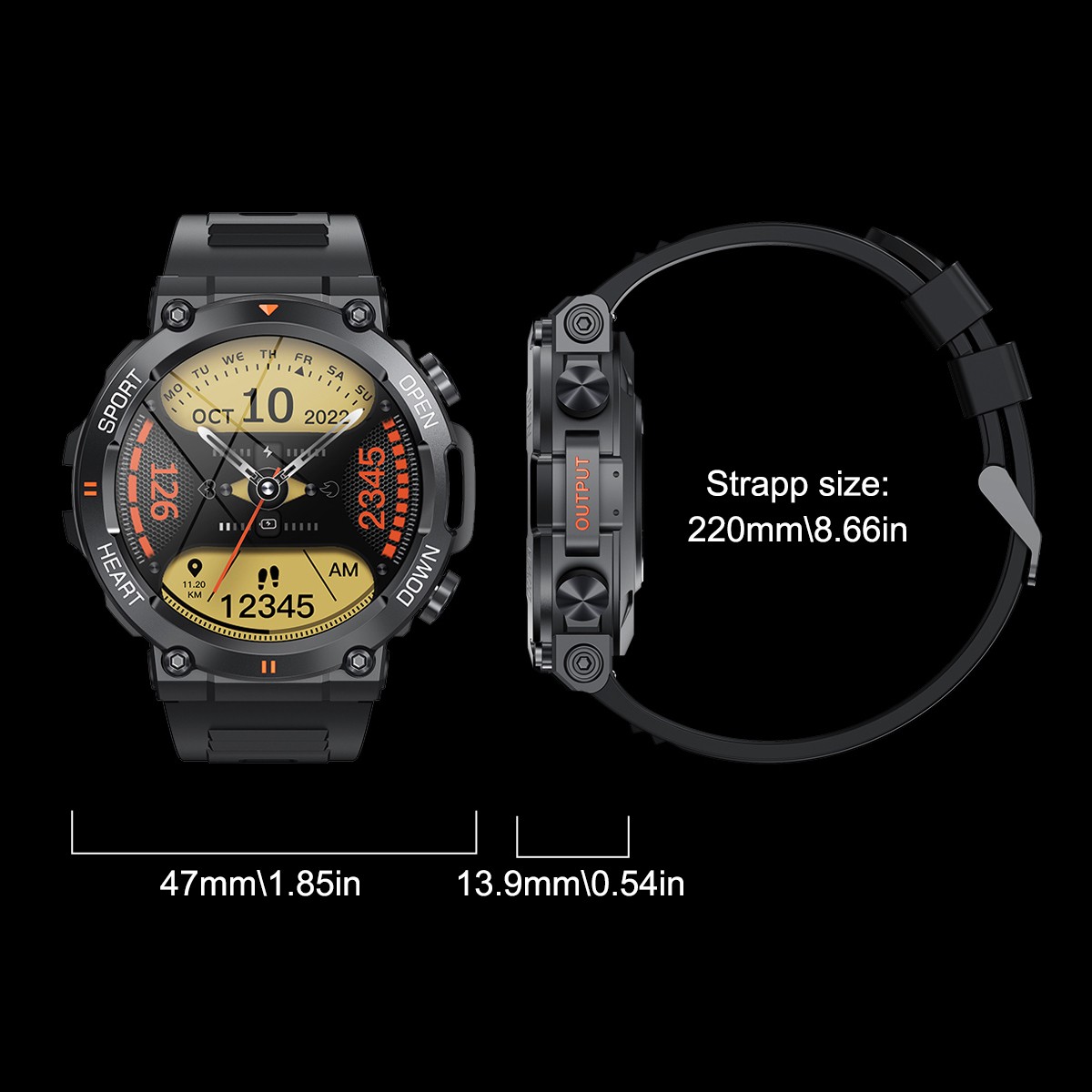 Military Smart Watch Men Waterproof Smartwatch Bluetooth Call for-iPhone Samsung