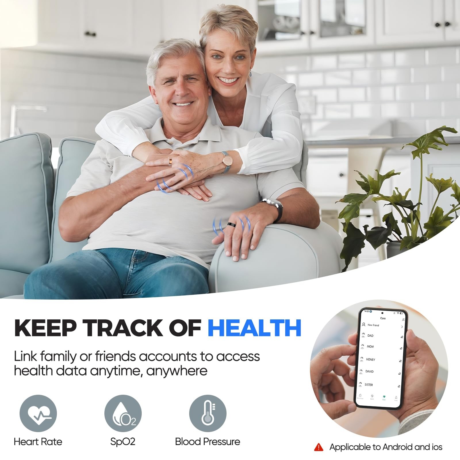 New Ring Tracker for & Men, Sleep Exercise Monitoring, Daily Tracking, iOS/An…
