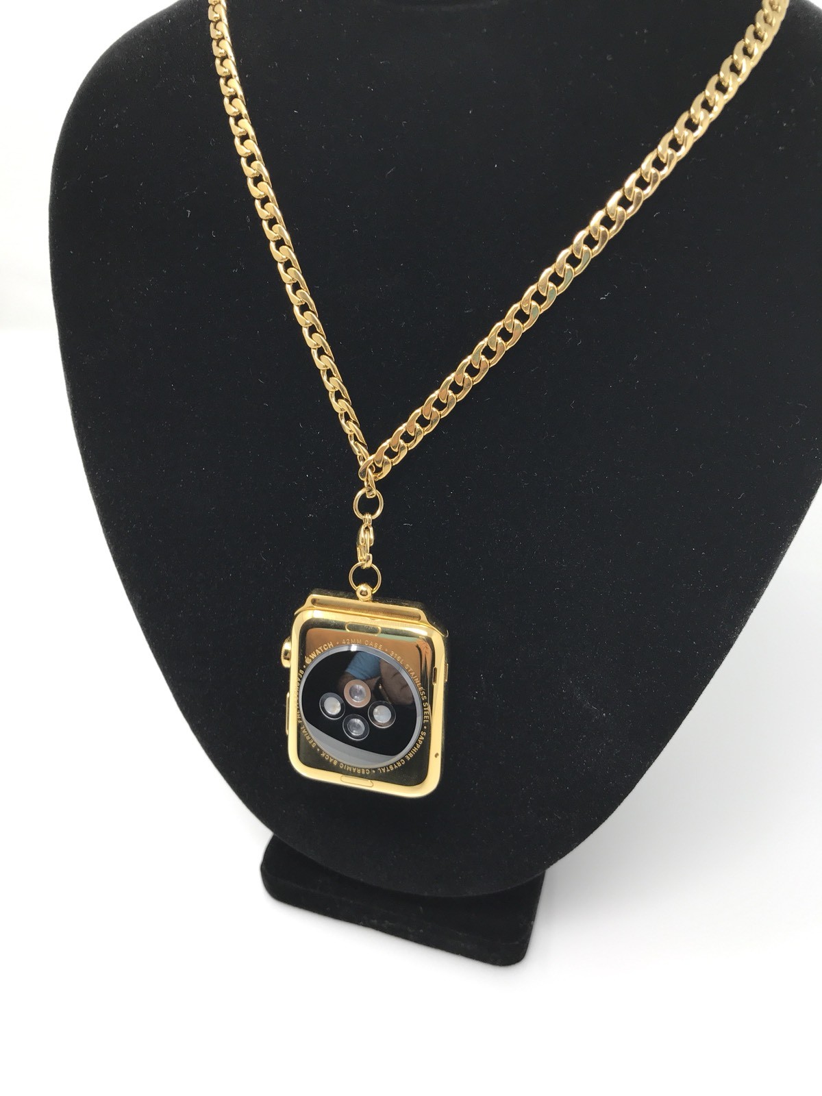 24K Gold 42MM Apple Watch And Gold Neckless
