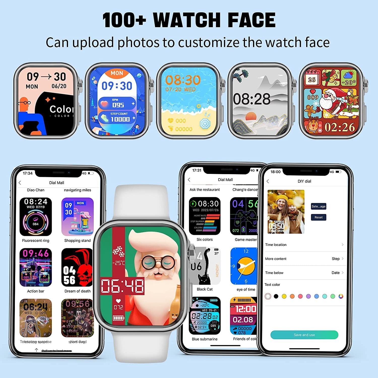 Smart Watch Android IOS 1.81 FullTouch Answer/Make Call/Heart Monitor Waterproof