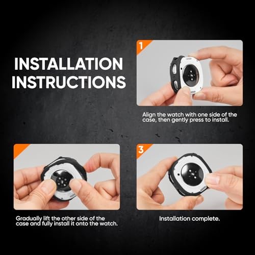 2 Pack Rugged TPU Case for Samsung Galaxy Watch Ultra 47mm and Watch 8 40mm/44mm