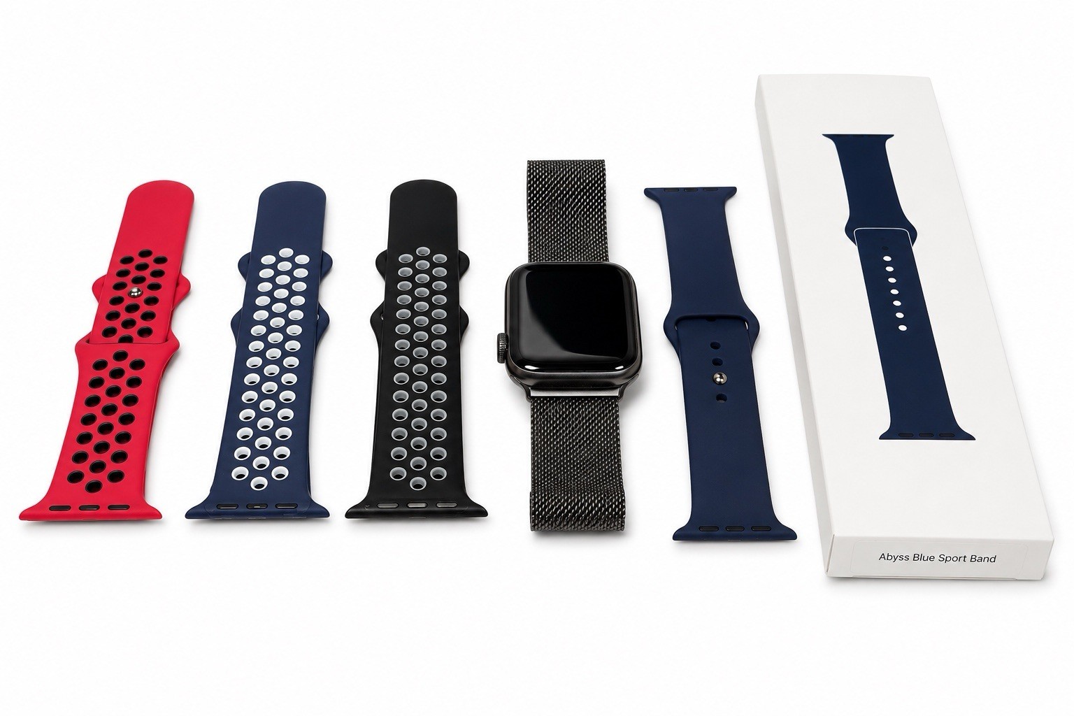 Apple Watch Series 6 44mm Graphite Stainless GPS + Apple Milanese Loop + 4 Bands