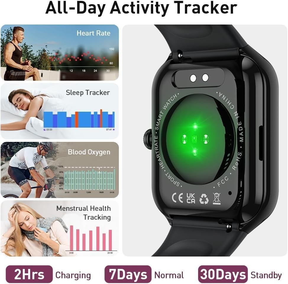 Smart Watch for Men Women(Answer/Make Call), 1.96″ HD Smartwatch 2025 Fitness