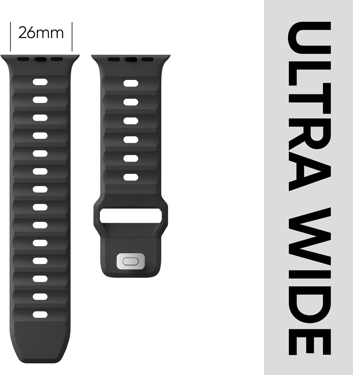 6-Pack Waterproof Silicone Bands for Apple Watch Ultra 49mm, Soft & Comfortable