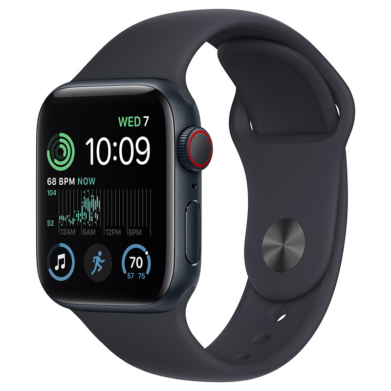 Apple Watch SE (2022) 40mm Midnight Aluminum Case with Sport Band, S/M (GPS +…