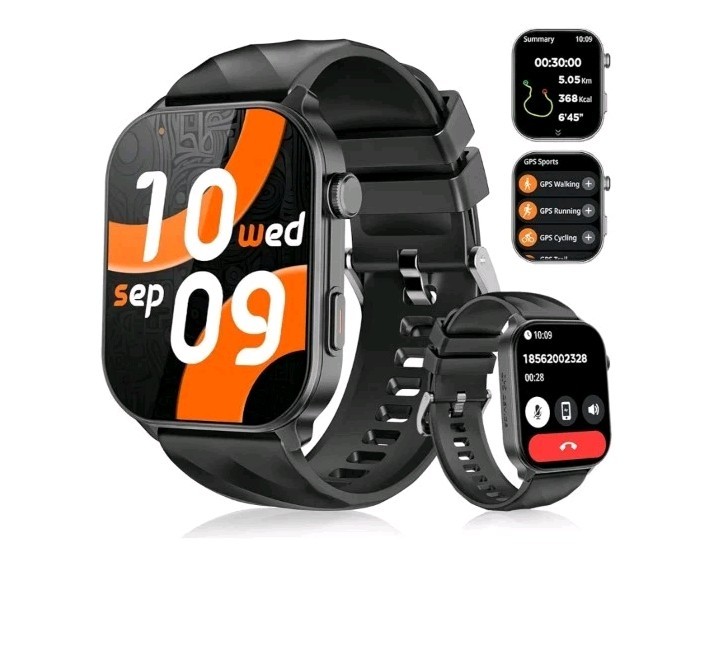 Smart Watch Built-in GPS Fitness Tracker, 2.01″ HD Touchscreen 110+ Sport Modes