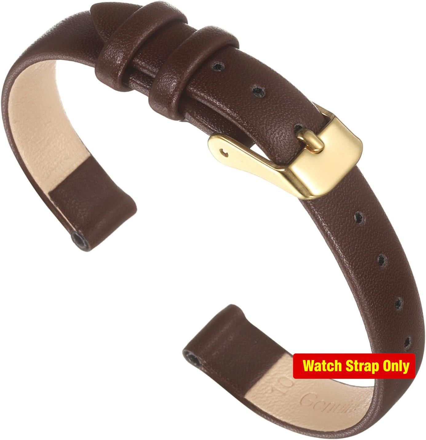 Elegant Genuine Leather Watch Band for Men and Women – Multi-size Dark Brown Str