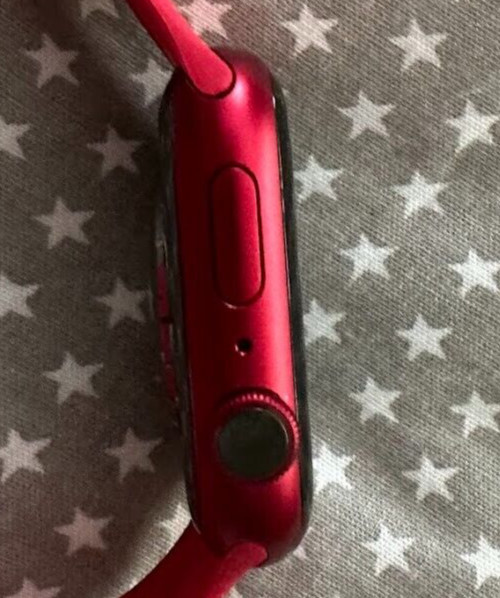 Apple Watch Series 7 45mm Aluminum Case A2474 – RED CRACKED BACK*