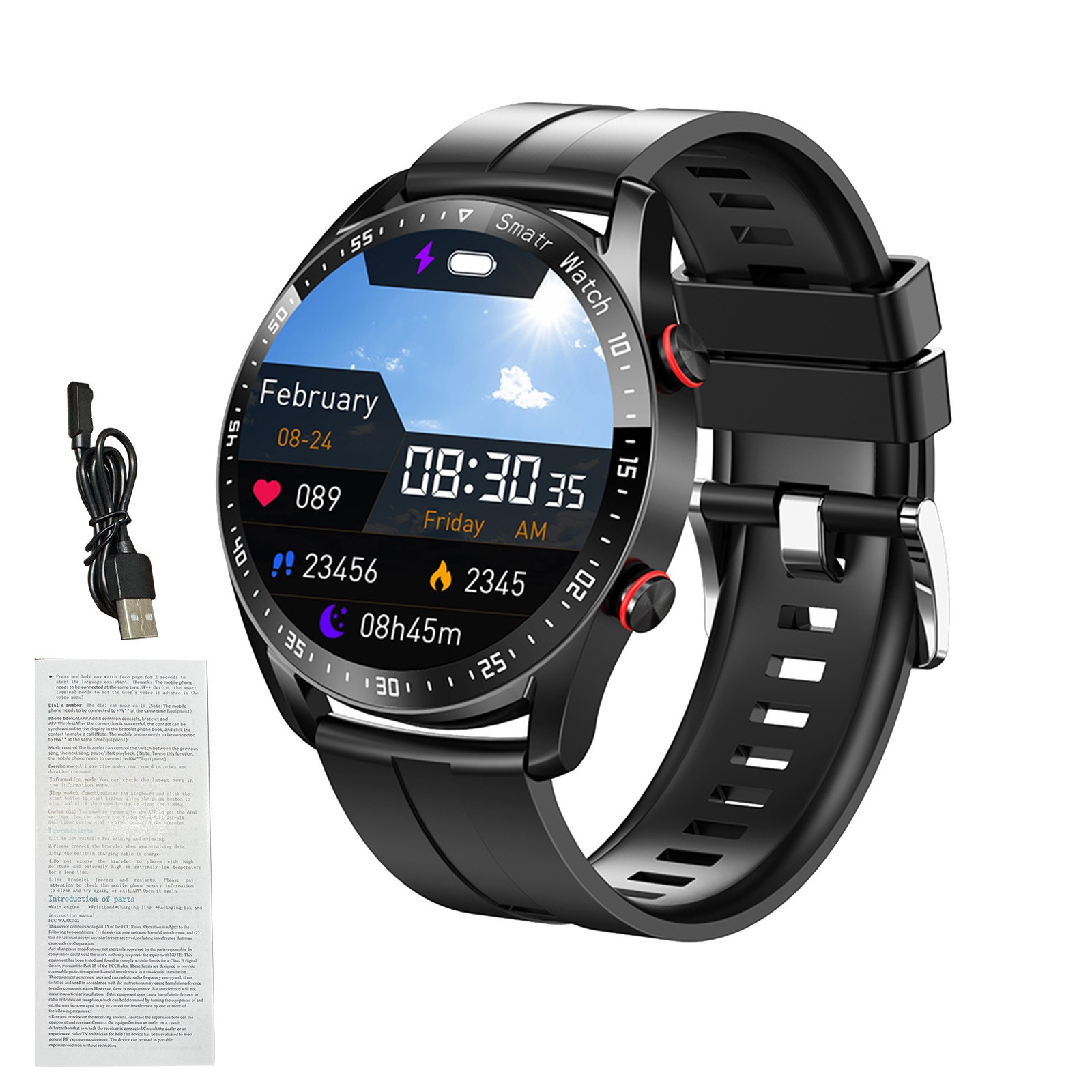 Smart Sports Watch With 1.52 Inch Screen BT Call Health Monitoring Multi-Sp GAKQ
