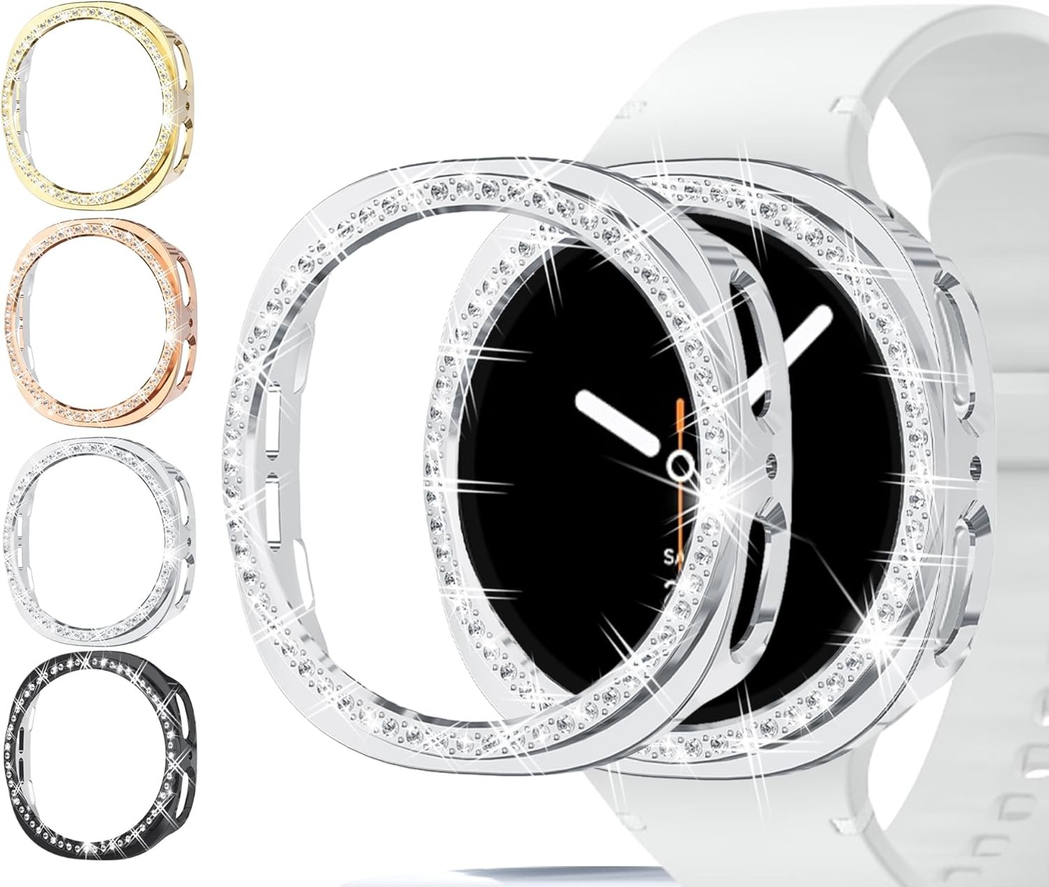 4x Bling Case for Samsung Galaxy Watch 9/8 | Diamond Bumper Hard Cover