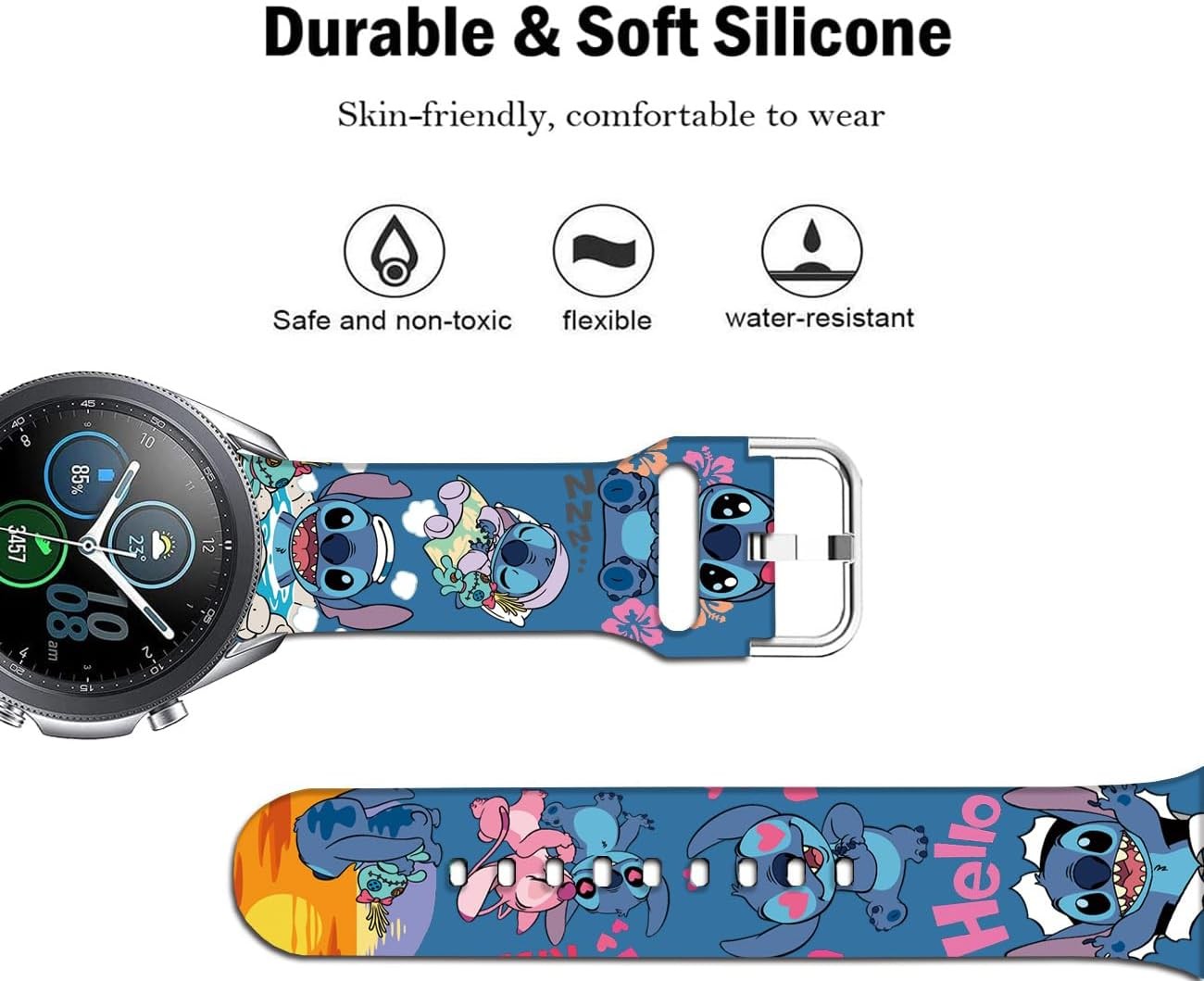 Soft Silicone Replacement Band for Samsung Galaxy Watch 46mm and Gear S3 Classic