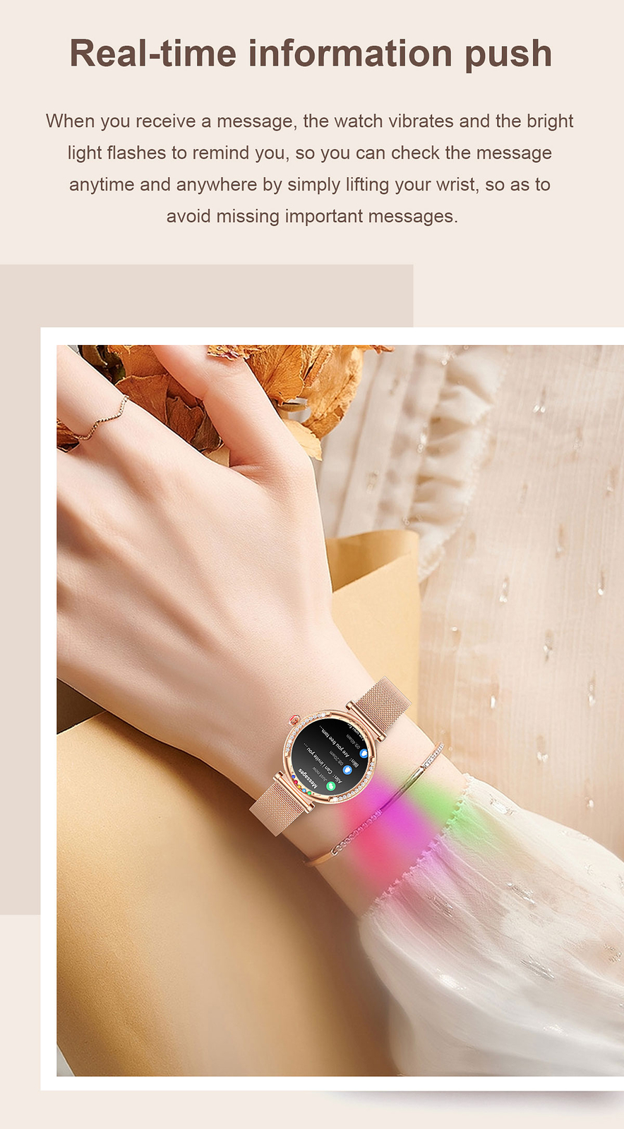 Smart Watch for Girls Women Sleep Monitor Wrist Watch Sports Fitness Tracker