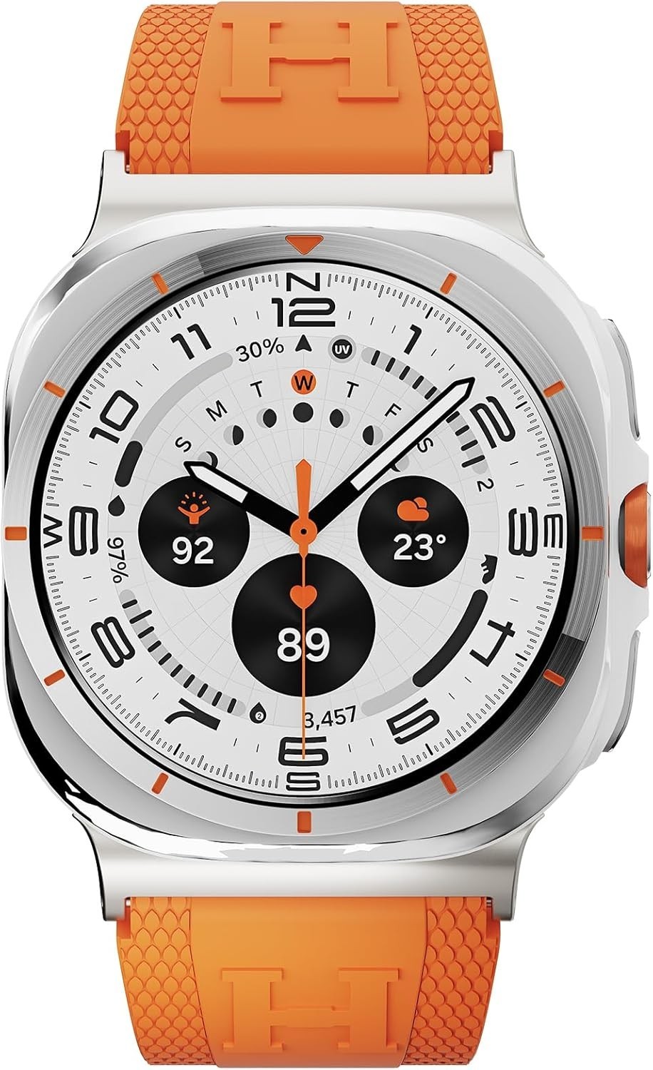 Soft Silicone Strap Compatible with Samsung Galaxy Watch Ultra 47mm Band Orange